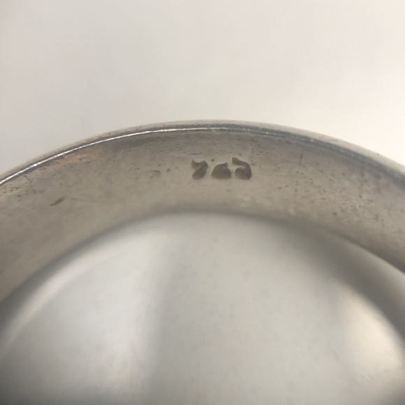 Handmade‎ sterling silver 925 & turquoise enamelled ring. Size 9 - Picture 4 of 4